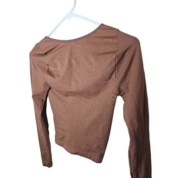 Urban Outfitters BDG Long Sleeve V Neck Soft Stretchy Crop Top SZ S - Picture 5 of 5